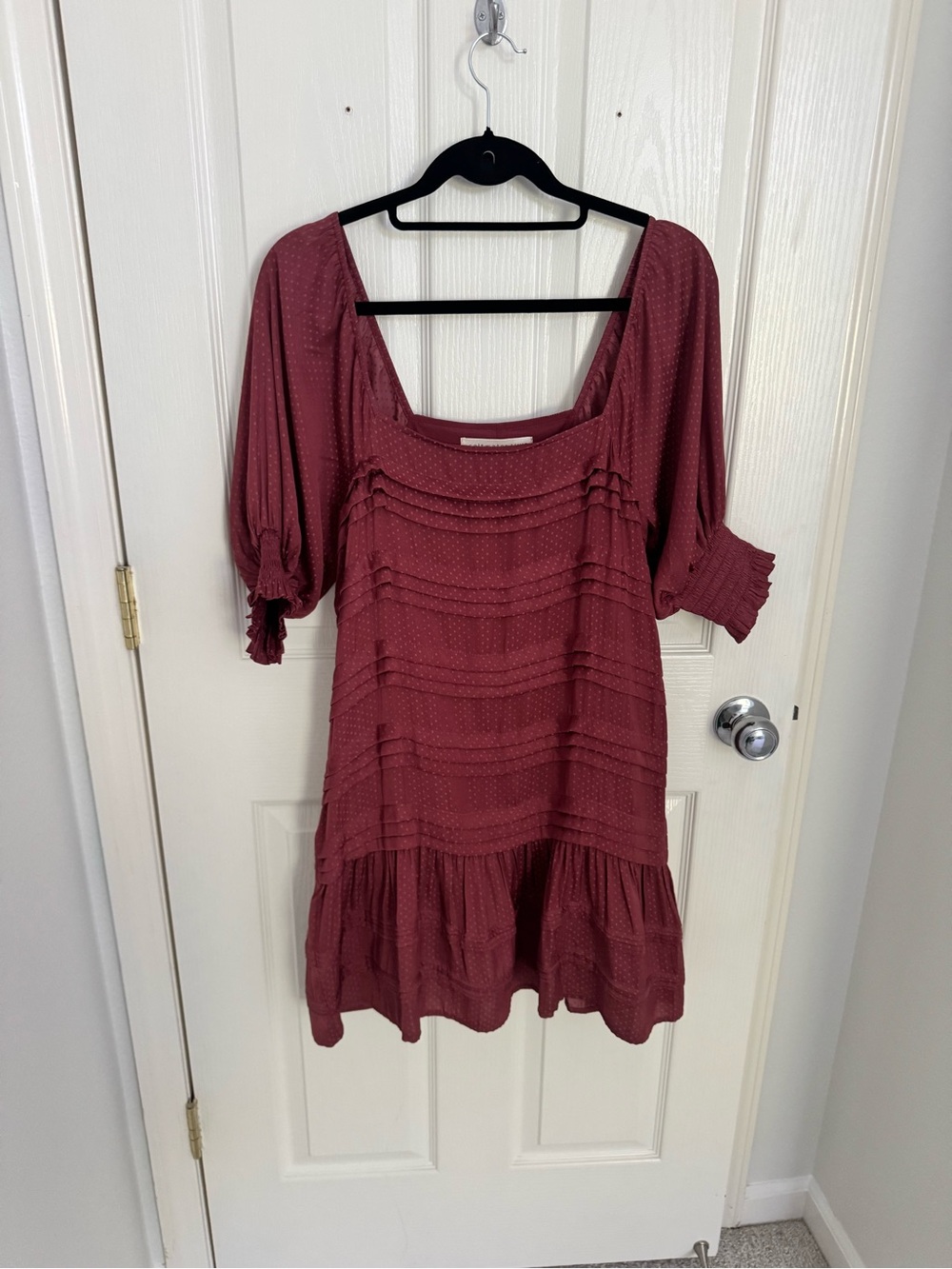 saltwater LUXE Burgundy Square Neck Dress